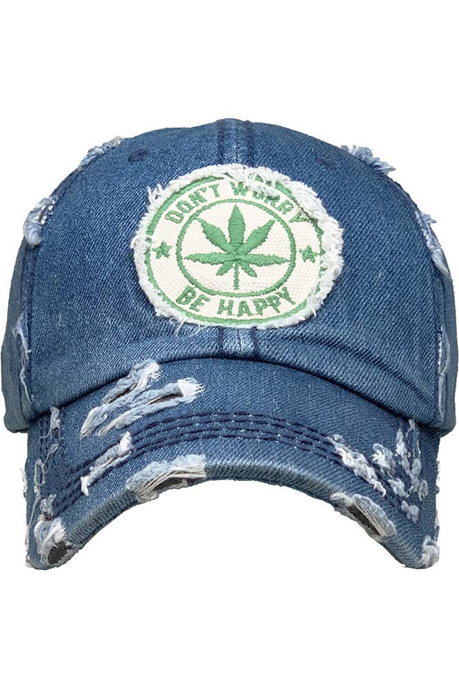 Leaf DON'T WORRY BE HAPPY Patch Vintage Baseball Cap