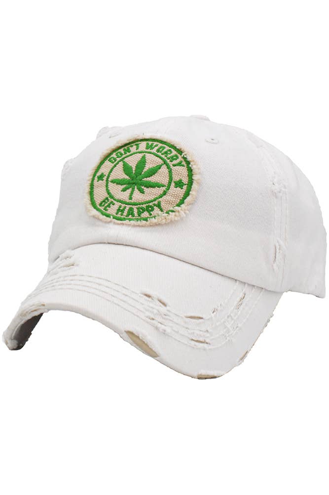 Leaf DON'T WORRY BE HAPPY Patch Vintage Baseball Cap