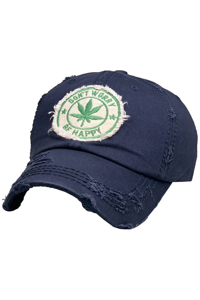Leaf DON'T WORRY BE HAPPY Patch Vintage Baseball Cap
