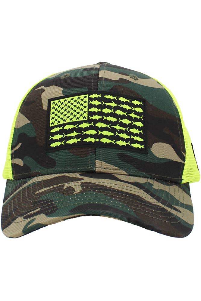 Fish Flag Mesh Back Baseball Cap