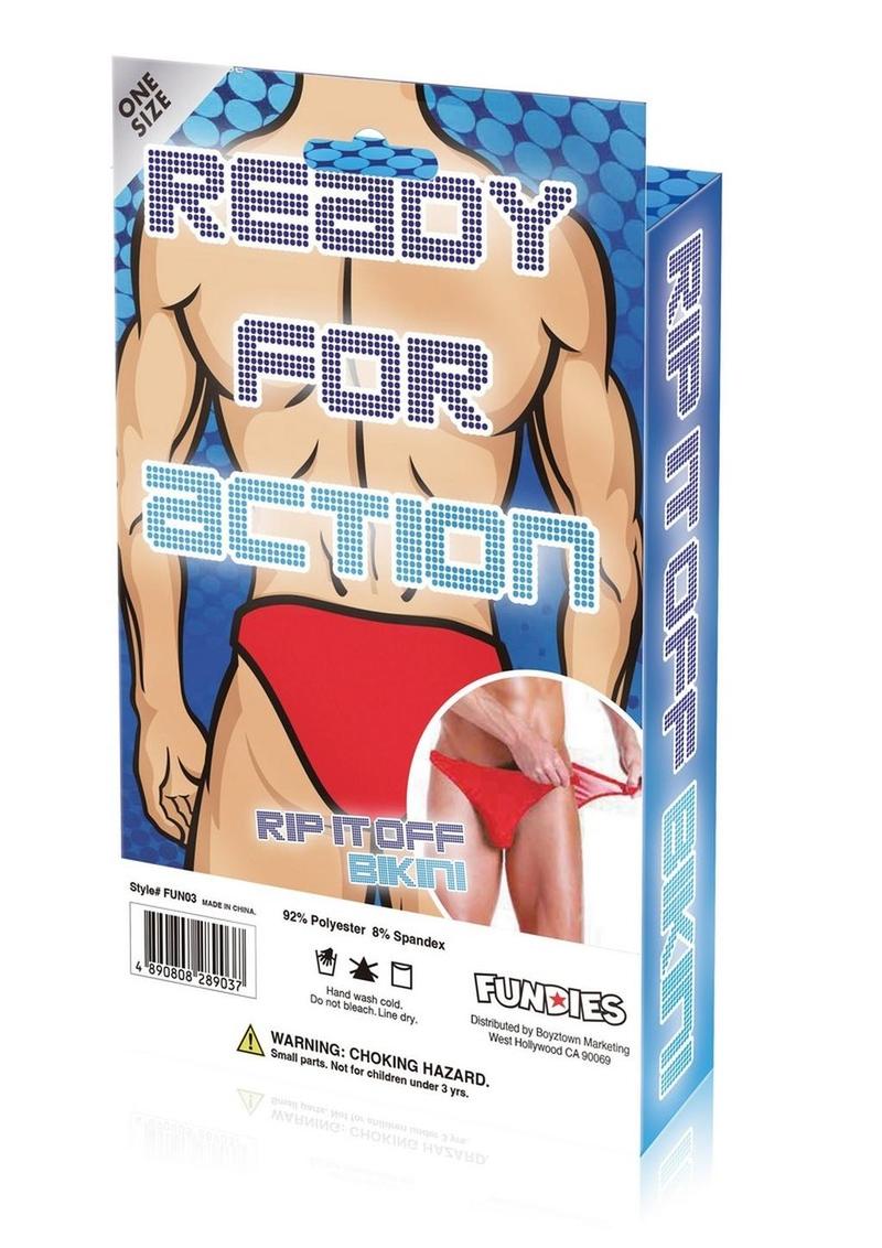 Fundies Rip it Off Bikini with Red Satin Ribbon - OS