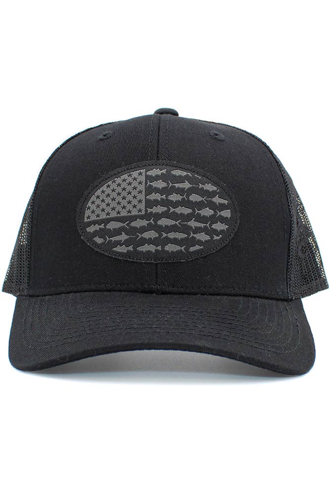 USA Fish Flag Mesh Back American Flag Baseball Cap