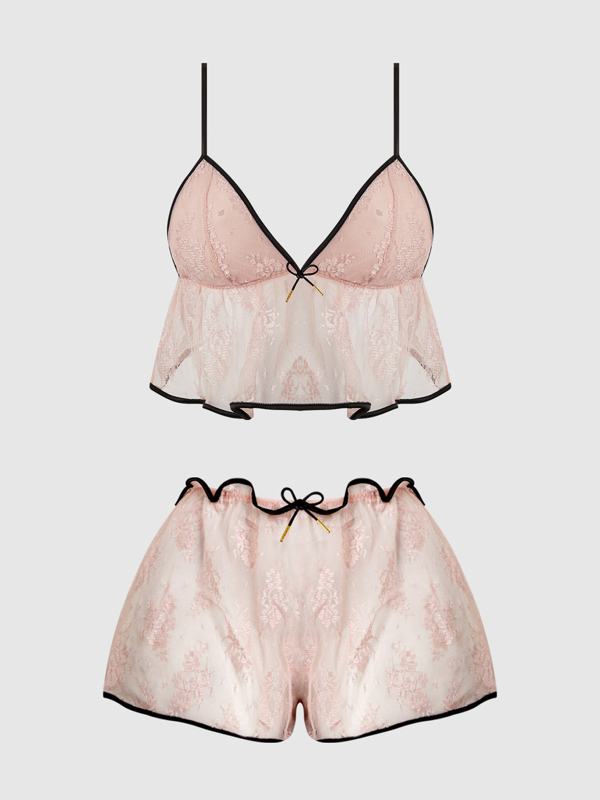 JOCELYN SATIN & LACE TRIM CAMI & SHORT SET