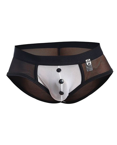 Male Basics MOB Maitre D Brief, Bow & French Cuffs Black/White