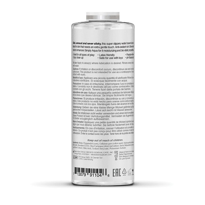 Wicked Simply Aqua Waterbased Lubricant - 4 oz
