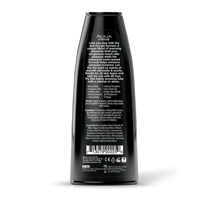 Wicked Aqua Heat Warming Water Based Lubricant - 4 oz