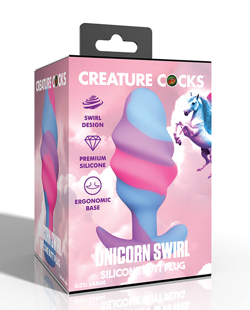 Unicorn Swirl Silicone Butt Plug