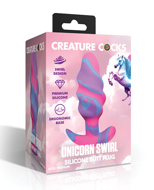 Unicorn Swirl Silicone Butt Plug