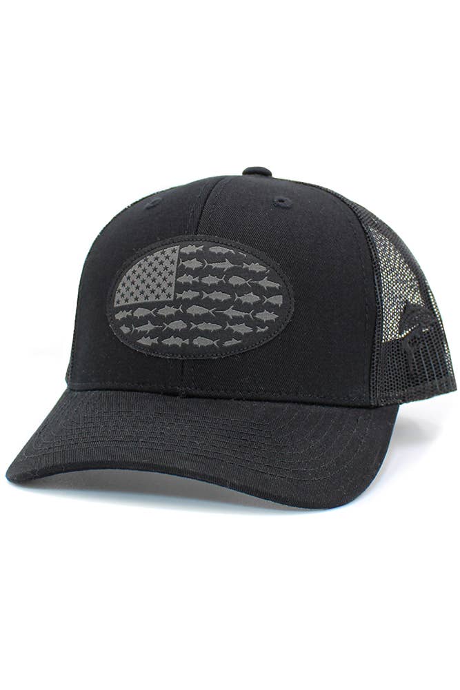 USA Fish Flag Mesh Back American Flag Baseball Cap