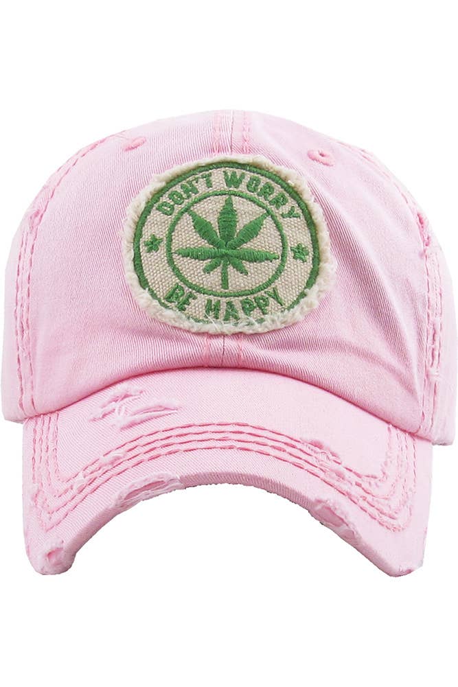 Leaf DON'T WORRY BE HAPPY Patch Vintage Baseball Cap