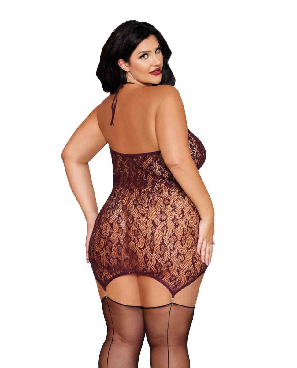 Leopard Pattern Seamless Gartered Chemise