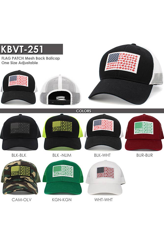 FLAG Patch Mesh Back American Flag Baseball Cap