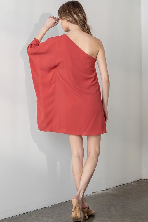 One Shoulder Textured Dress- NWT