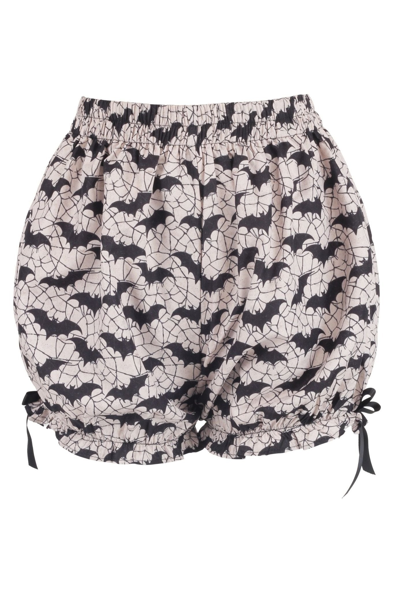 White & Black Bats Crepe Bloomers - Daisy Corsets