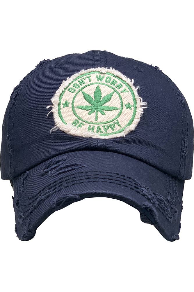 Leaf DON'T WORRY BE HAPPY Patch Vintage Baseball Cap