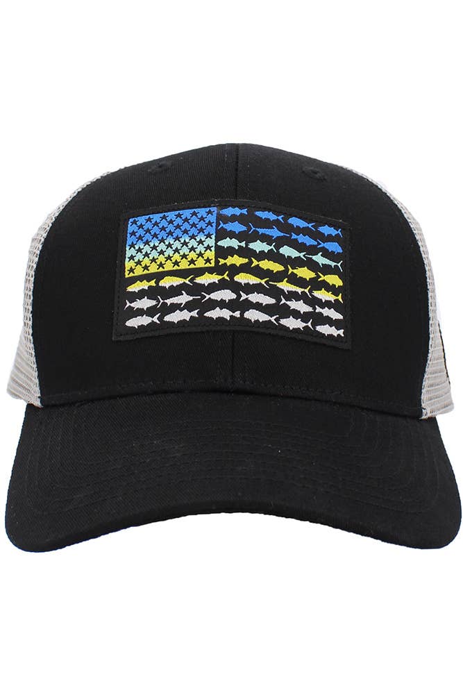 Fish Flag Mesh Back Baseball Cap