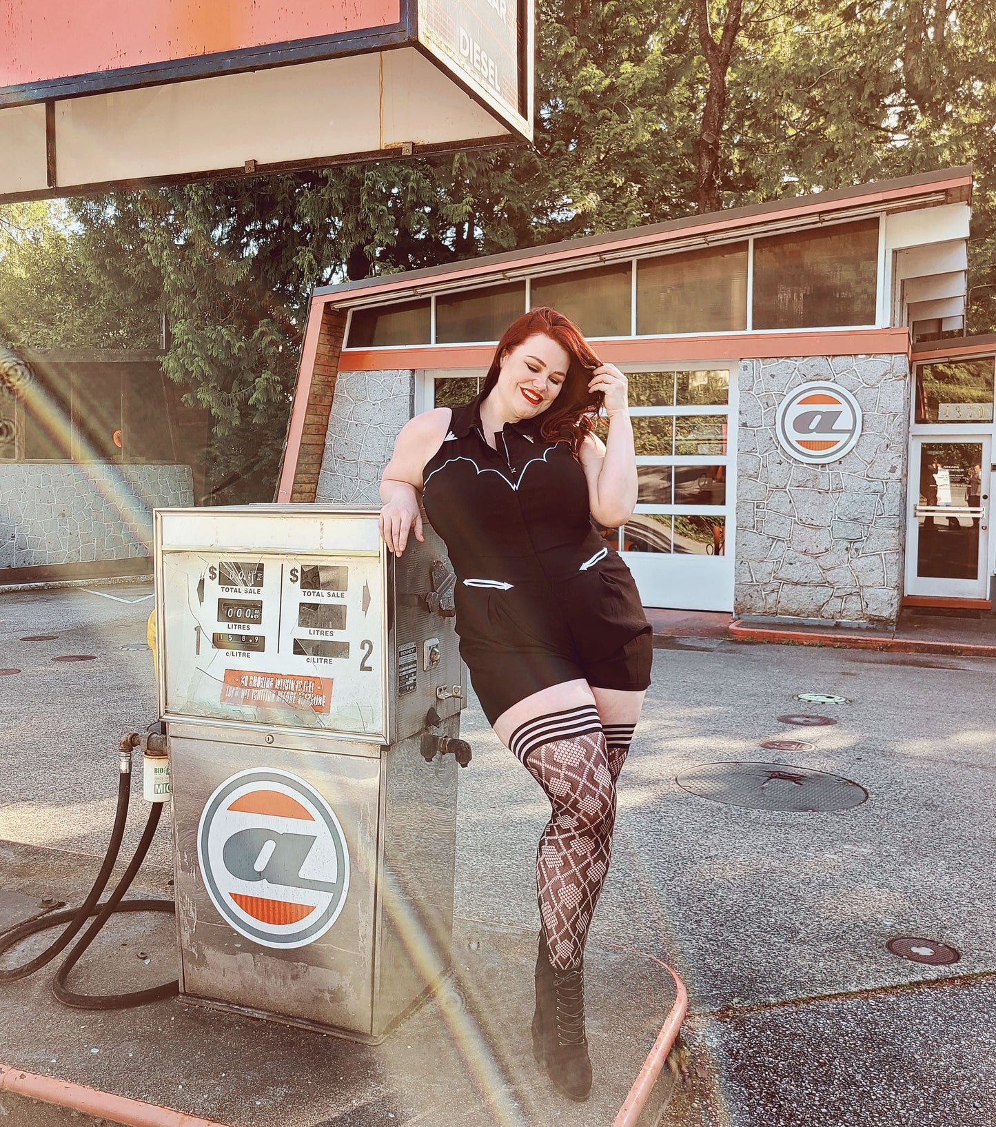 Elle: No Flush Beats This Pair of Diamond Thigh Highs. Petite to Plus Size