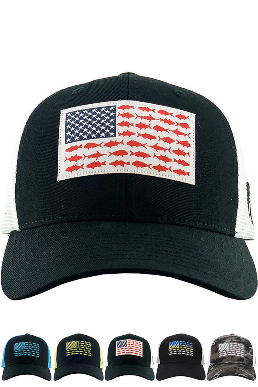 Fish Flag Mesh Back Baseball Cap