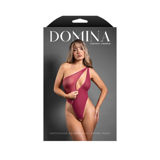 Crotchless Asymmetrical Zipper Teddy