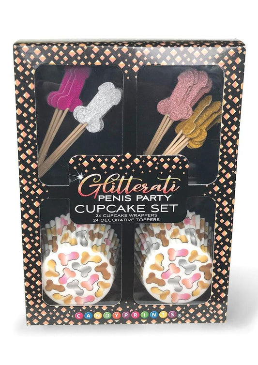 Glitterati Penis Party Cupcake Set (48 pieces)