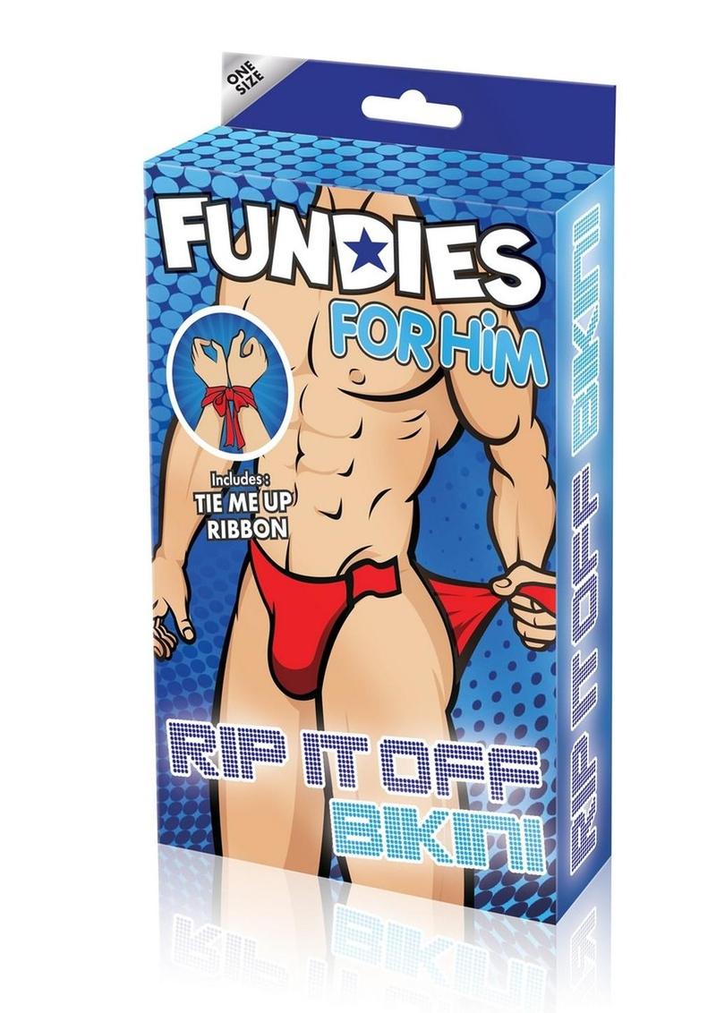 Fundies Rip it Off Bikini with Red Satin Ribbon - OS