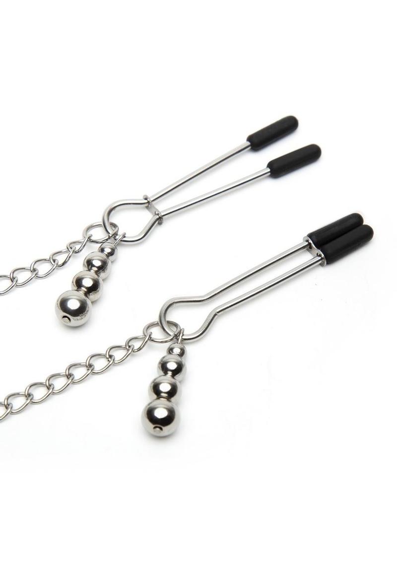 Fifty Shades of Grey Play Nice Satin & Lace Collar & Nipple Clamps