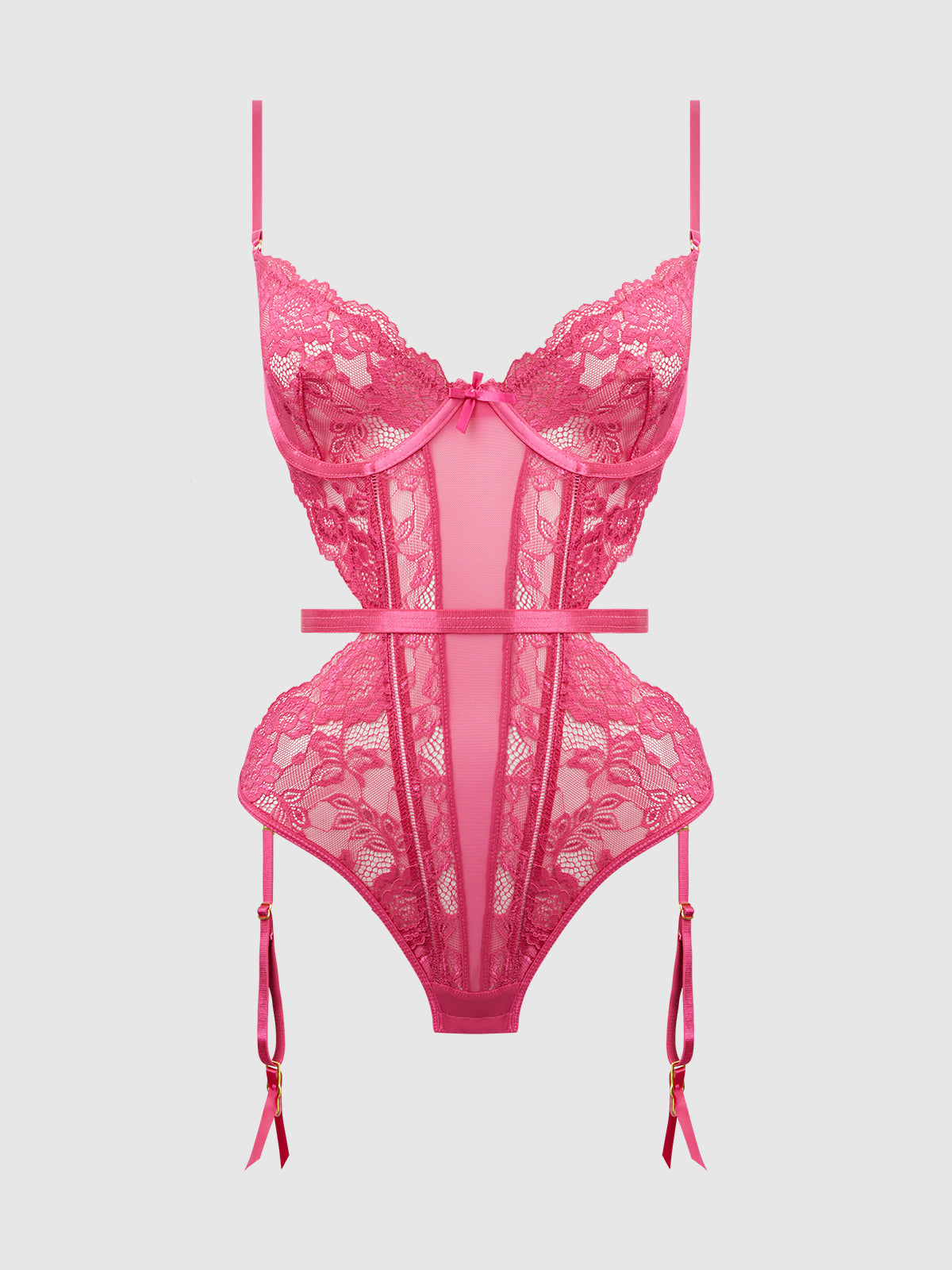HARLOW LACE & MESH UNDERWIRE TEDDY