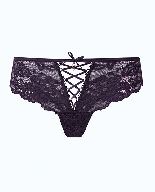 Bella Lace Up Tanga Panty w/Jewel Detail