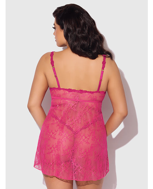Yvone Lace Babydoll w/Front Closure & G-String