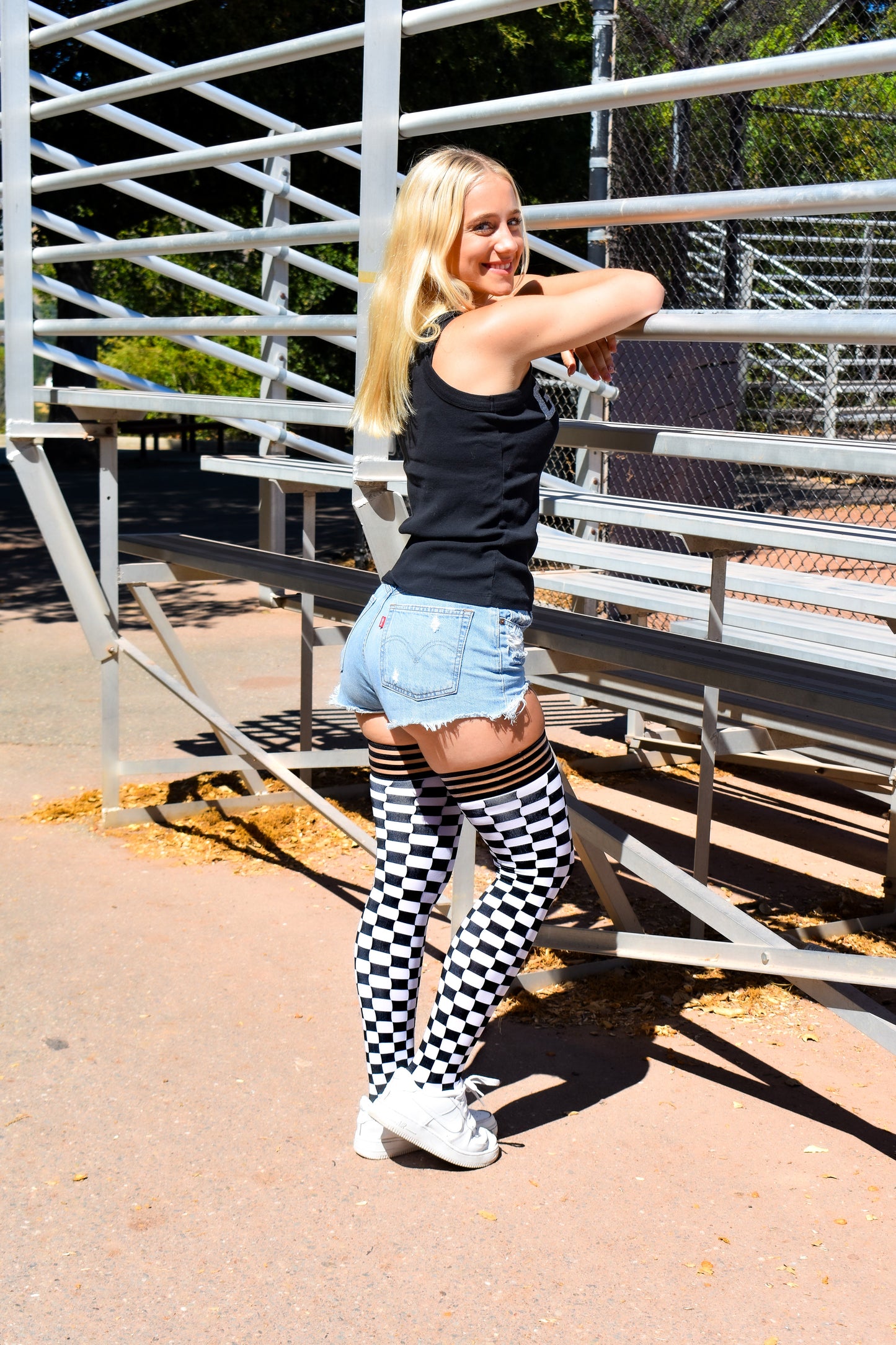 Game Day! - Black & White Thigh-Highs