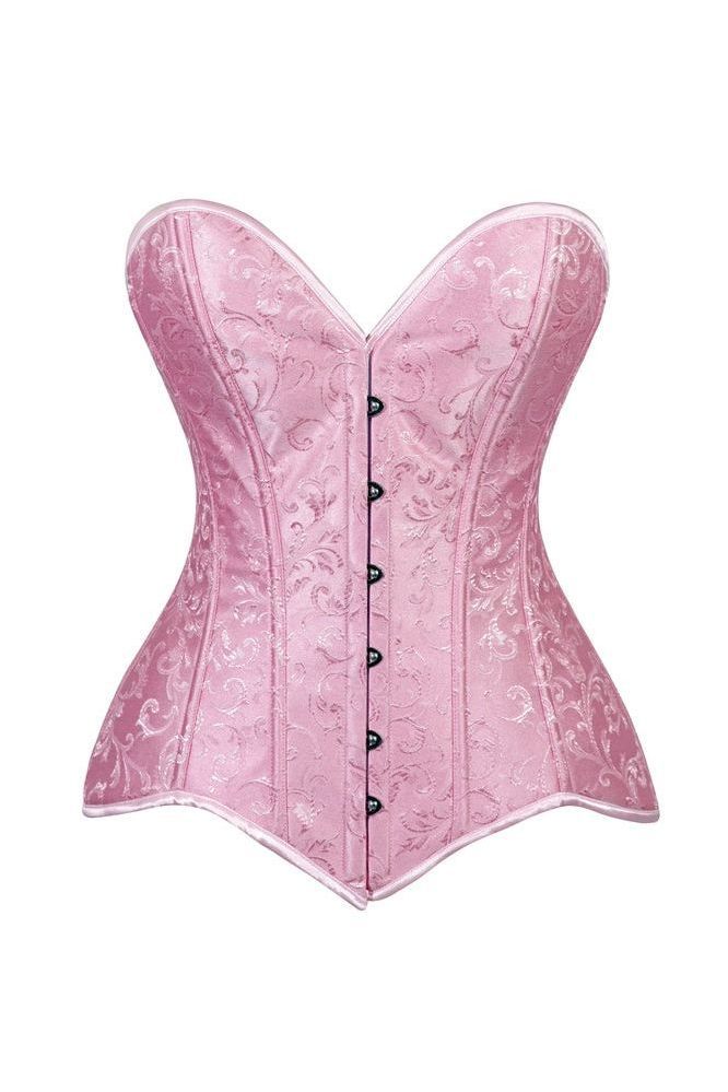 Lavish 2 PC Lt Pink Brocade Corset & Denim Skirt Set