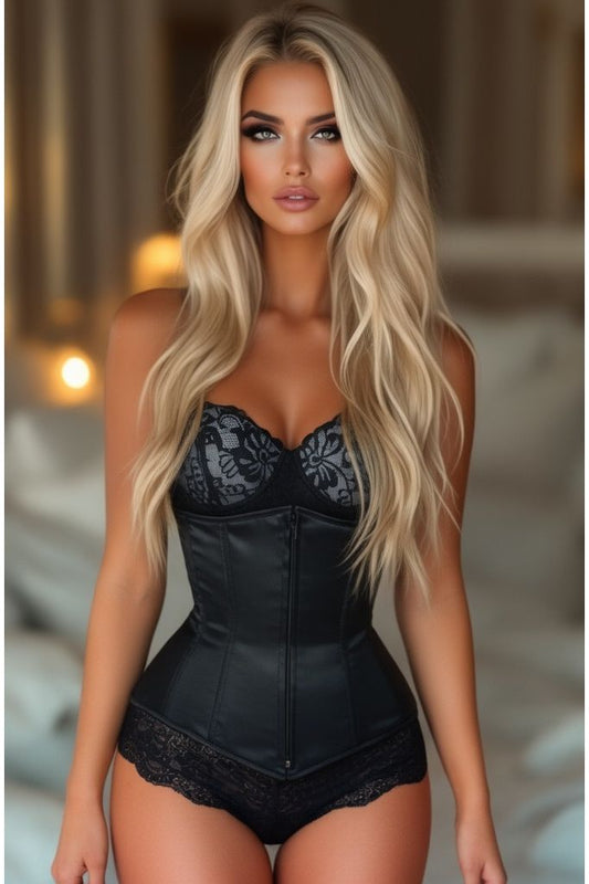 Lavish Black Underbust Zipper Corset