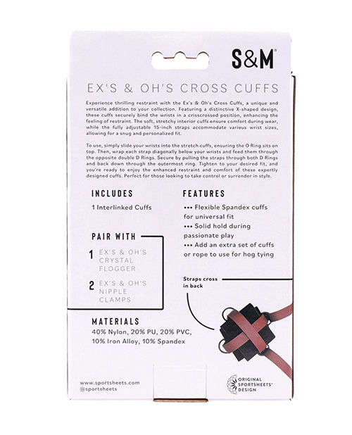S & M Ex's & Oh's Cross Cuffs