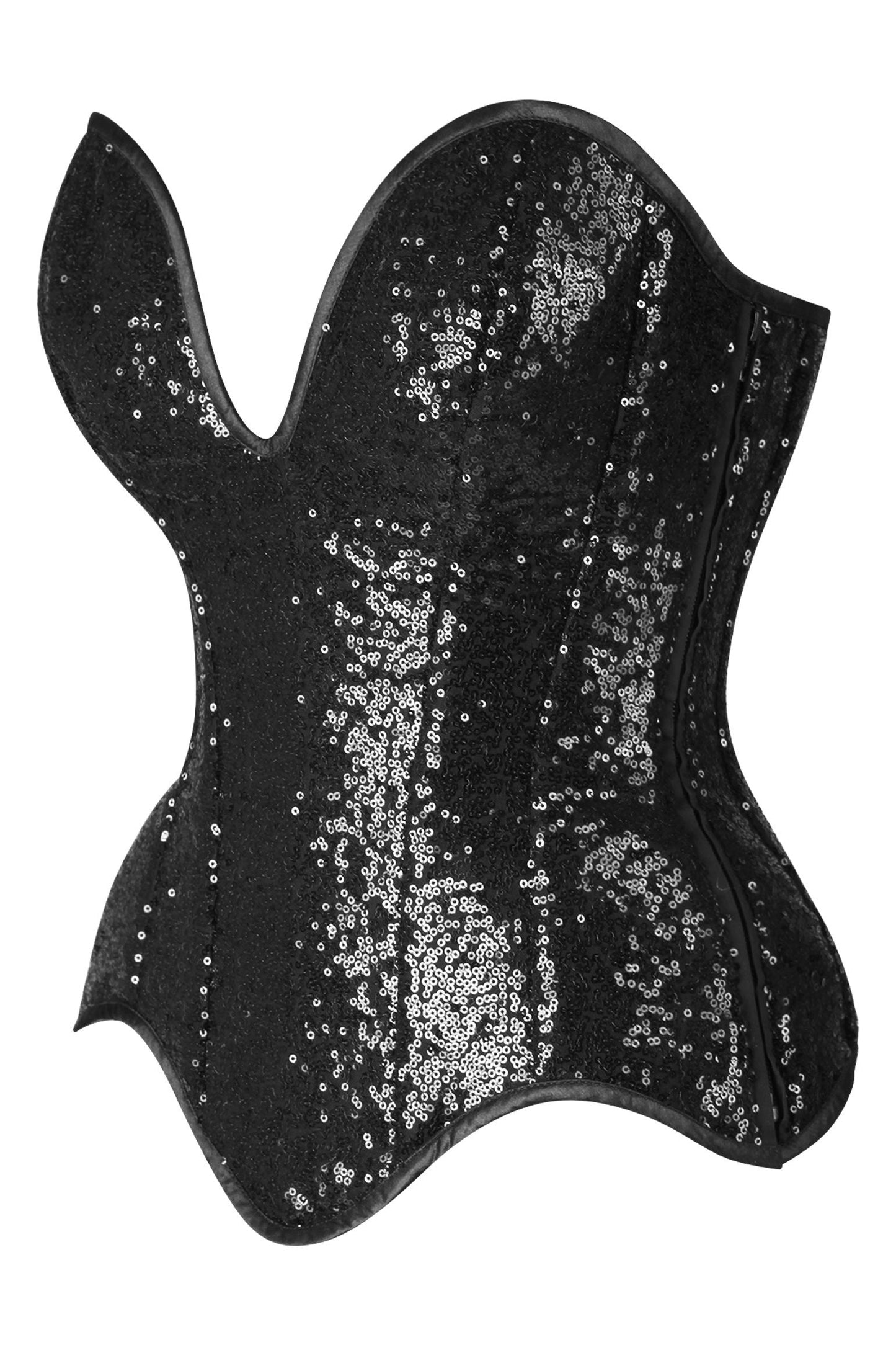 Top Drawer 4 PC Premium Black Sequin Witch Corset Costume