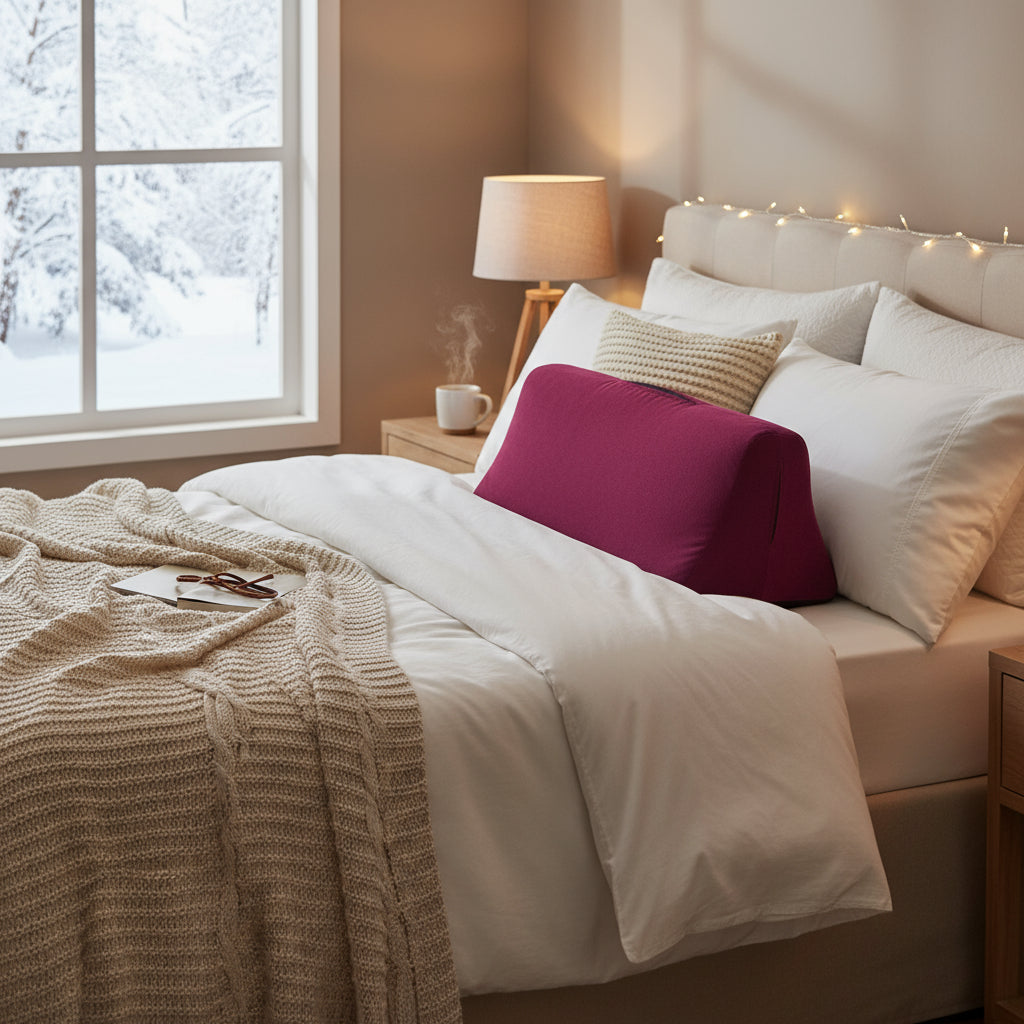 Tula Toy Mount from Liberator shown on a bed to display size.