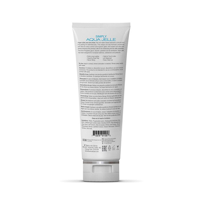 Wicked Simply Aqua Jelle Waterbased Lubricant - 4 oz