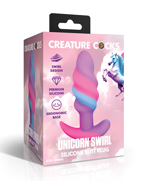 Unicorn Swirl Silicone Butt Plug