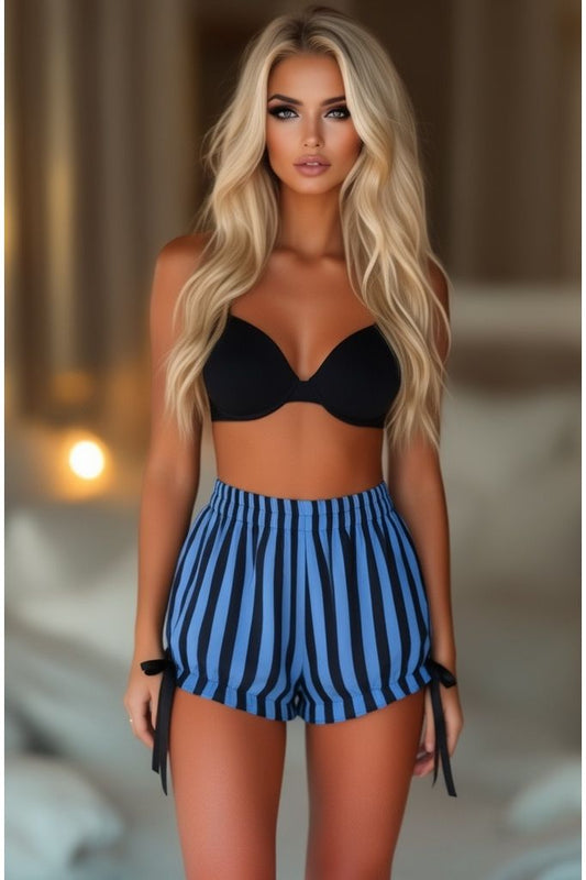 Black/Blue Striped Bloomers - Daisy Corsets