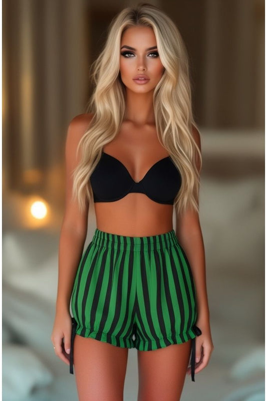 Black/Green Striped Bloomers - Daisy Corsets