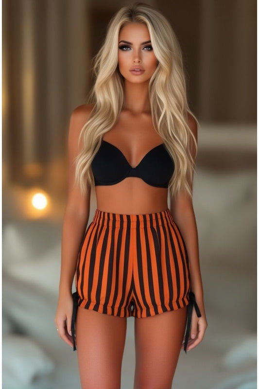 Black/Orange Striped Bloomers - Daisy Corsets