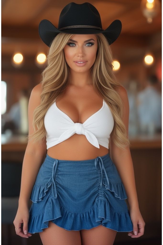 Blue Denim Ruched Bustle Skirt - Daisy Corsets