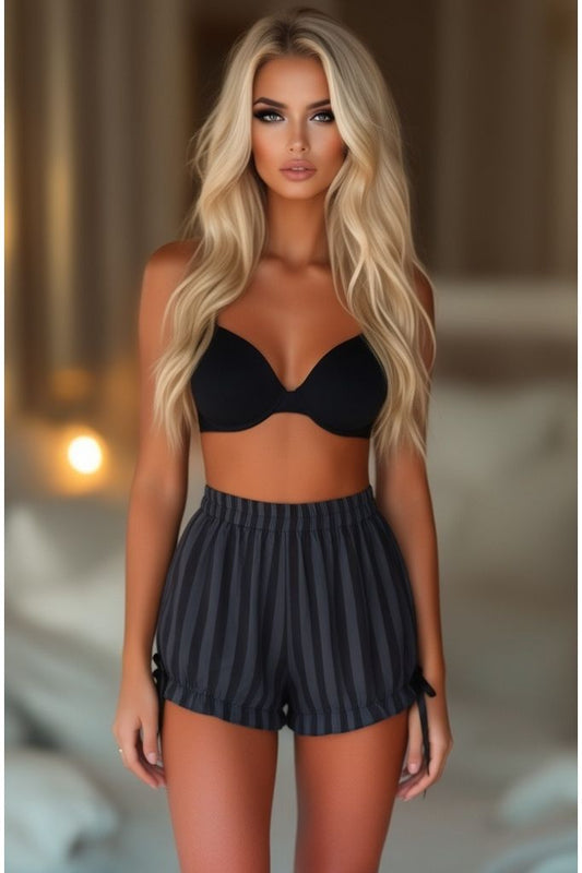 Dark Gray/Black Striped Bloomers - Daisy Corsets