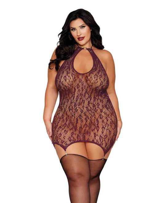 Leopard Pattern Seamless Gartered Chemise
