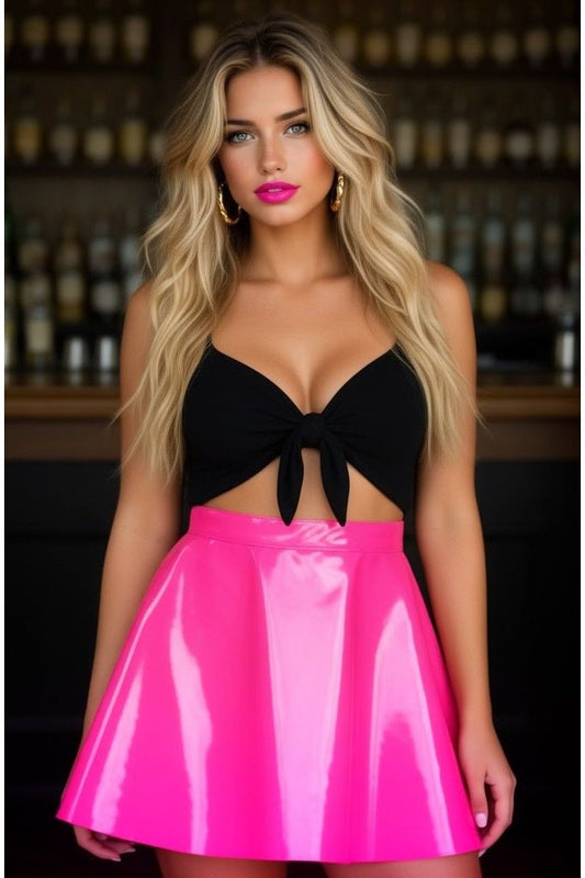 Hot Pink Patent Skirt - Daisy Corsets