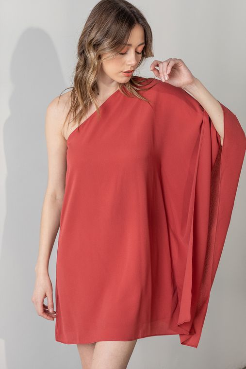 One Shoulder Textured Dress- NWT