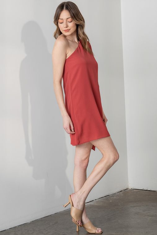 One Shoulder Textured Dress- NWT