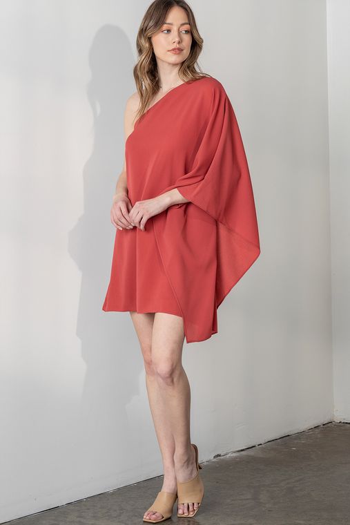 One Shoulder Textured Dress- NWT
