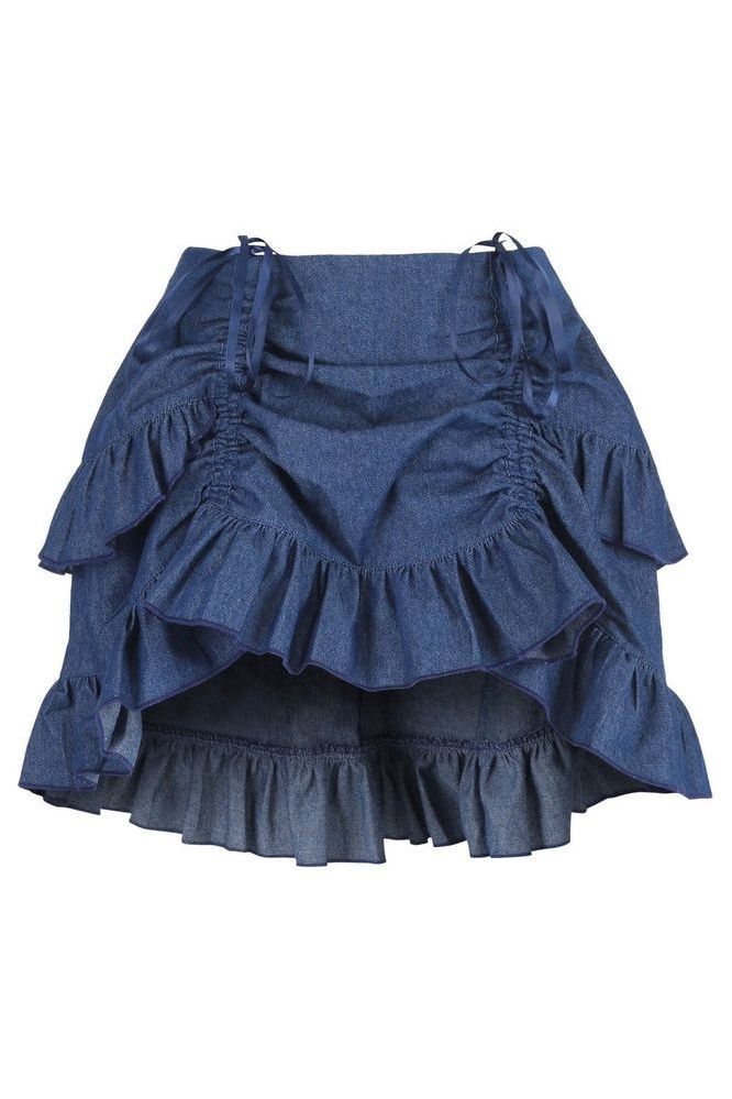 Lavish 2 PC Lt Pink Brocade Corset & Denim Skirt Set - Daisy Corsets
