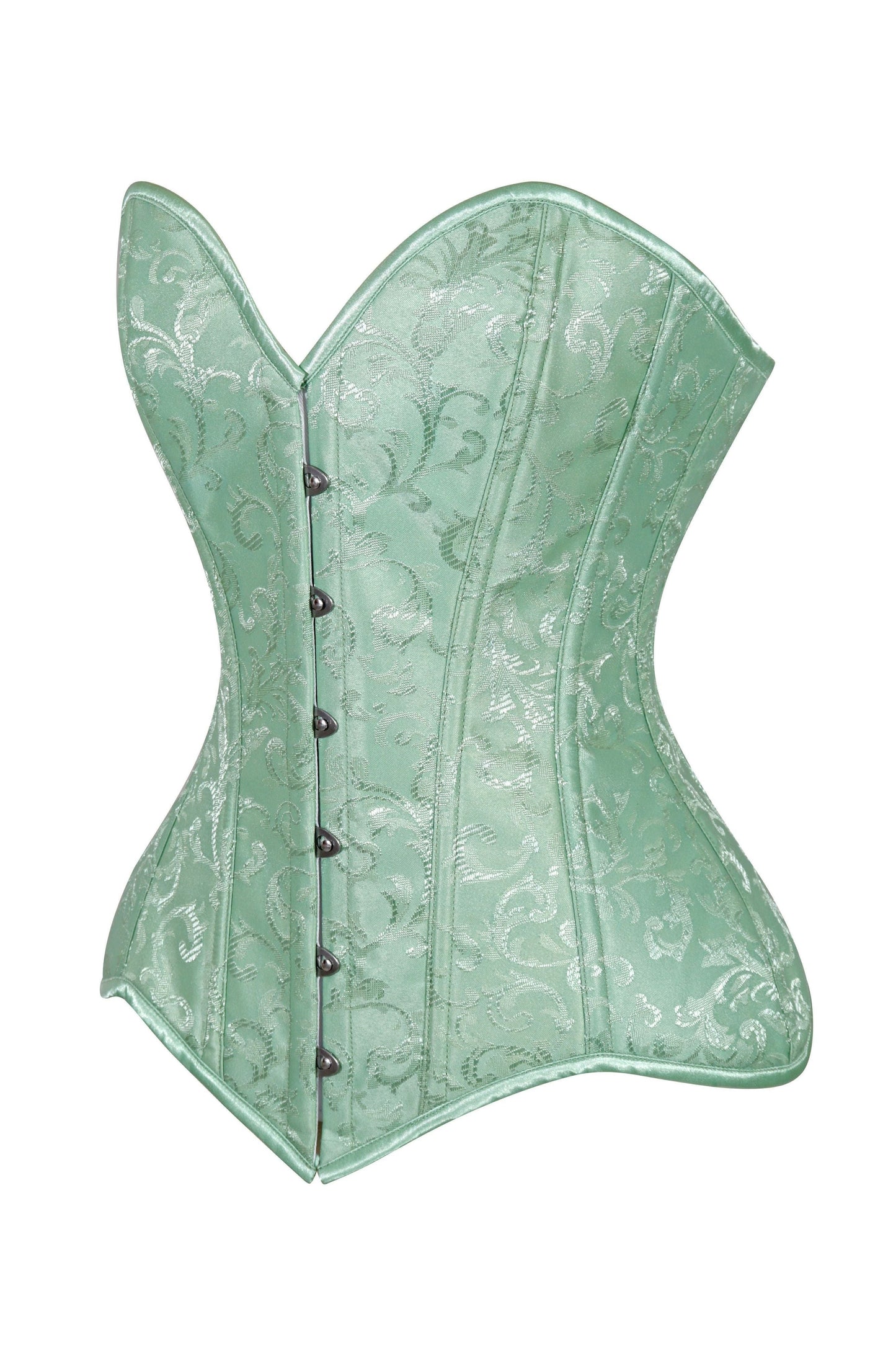 Lavish 2 PC Mint Green Brocade Corset & Denim Skirt Set - Daisy Corsets