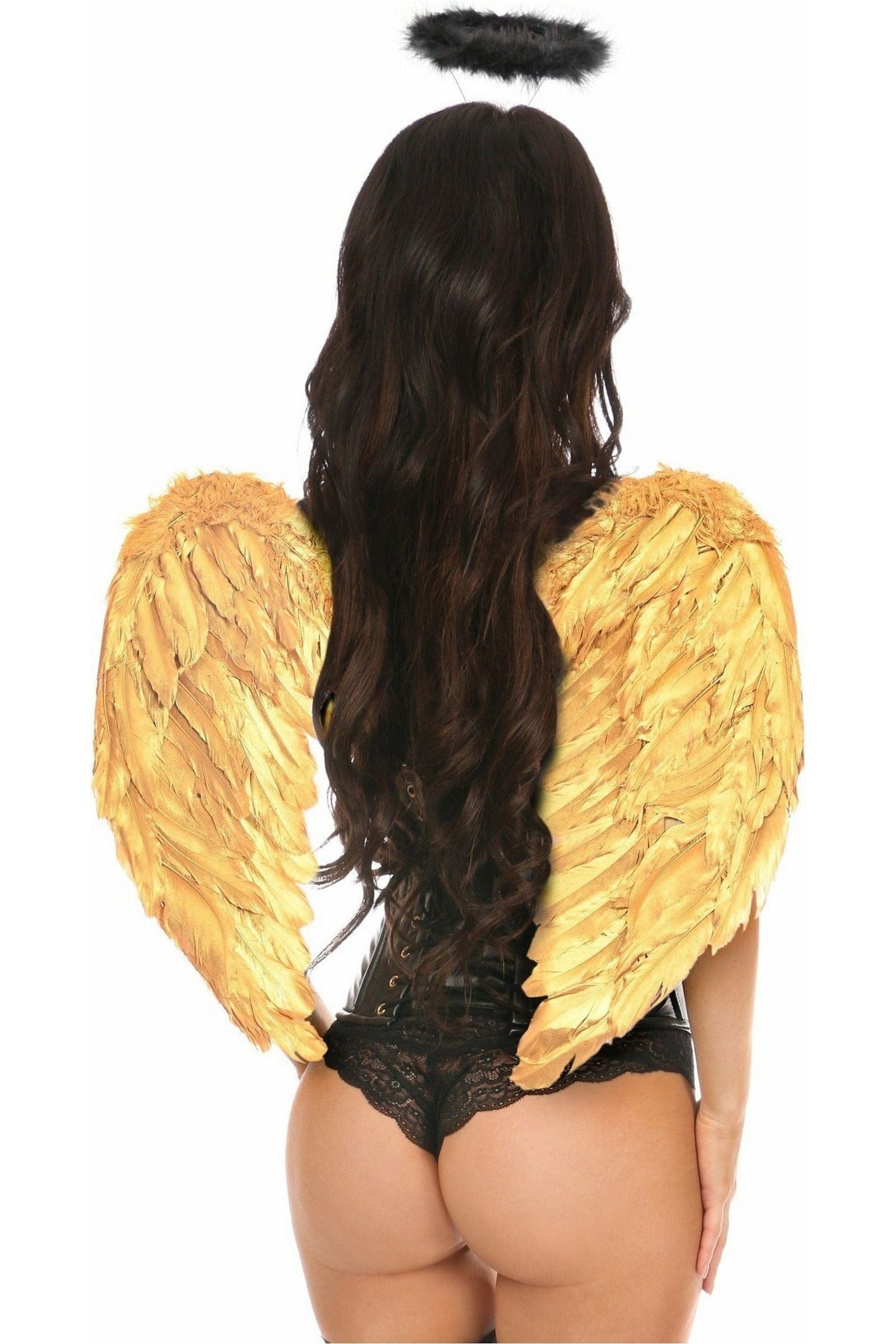 Lavish 3 PC Golden Gothic Angel Corset Costume - Daisy Corsets